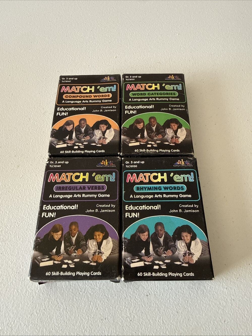 MATCH em Educational Playing Cards Language Arts Lot Of 4
